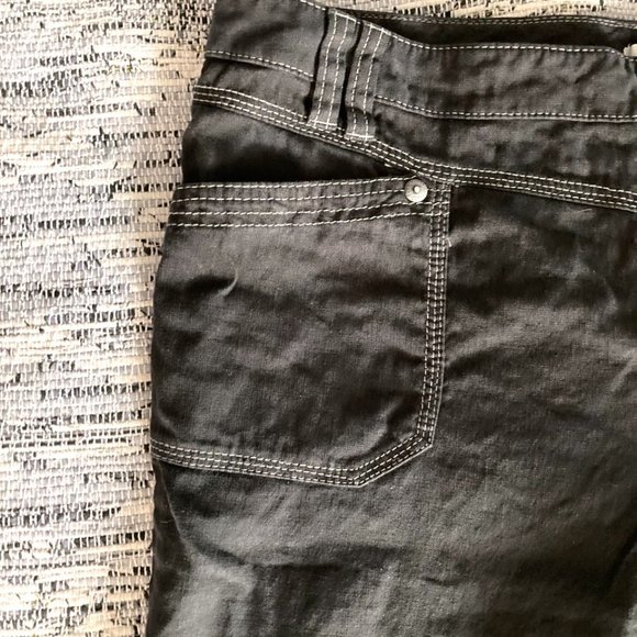 Rosner lightweight linen-blend jeans - black with white contrast stitching - Picture 2 of 4